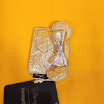 Minnie Mouse Bow Metallic Gold Silver Quilted Cardholder
