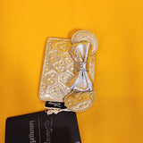 Minnie Mouse Bow Metallic Gold Silver Quilted Cardholder