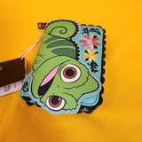 Loungefly Disney Tangled Pascal Pose Embroidered Floral Rapunzel Zip Wallet