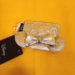 Minnie Mouse Bow Metallic Gold Silver Quilted Cardholder