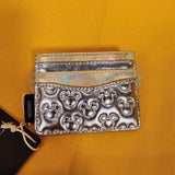 Minnie Mouse Bow Metallic Gold Silver Quilted Cardholder