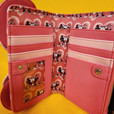 Mickey & Minnie Mouse Love Story Heart Ears Bow Cosplay Wallet