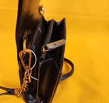 Betsey Johnson Black Gold Skull Bat Halloween Crossbody Bag Clutch Wallet