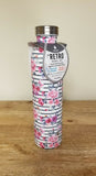 Manna Stainless Steel 20 Oz Water Bottle Matte Flower Retro