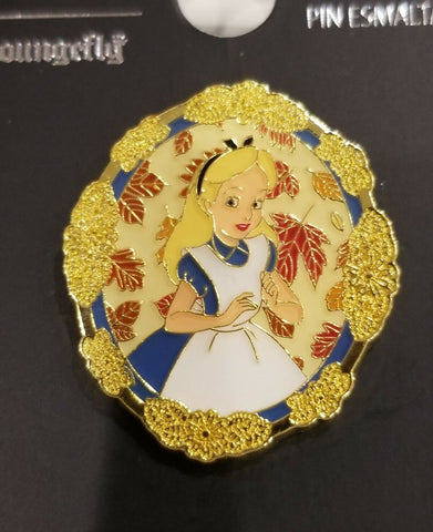 Alice In Wonderland Fall Leaf Enamel Pin