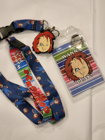 Chucky Child's Play Good Guys Wanna Play Horror Movie Lanyard