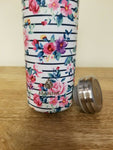Manna Stainless Steel 20 Oz Water Bottle Flower Retro