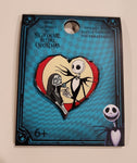 Nightmare Before Christmas Jack & Sally Heart Pin