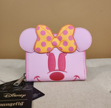 Ghost Minnie Mouse Pastel Pink Glow in the Dark Wallet
