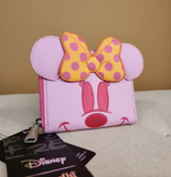 Ghost Minnie Mouse Pastel Pink Glow in the Dark Wallet