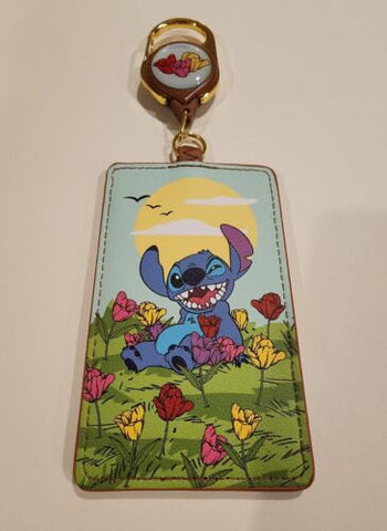 Lilo & Stitch Stitch & Tulips Retractable Lanyard