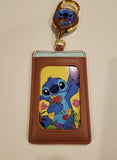 Lilo & Stitch Stitch & Tulips Retractable Lanyard