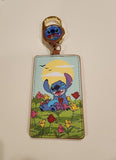 Lilo & Stitch Stitch & Tulips Retractable Lanyard