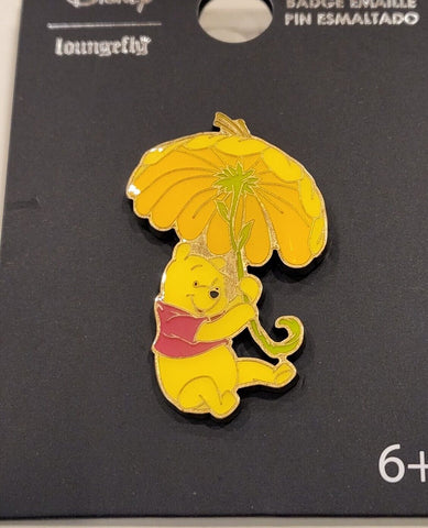 Winnie The Pooh Flower Umbrella Enamel Pin