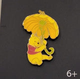 Winnie The Pooh Flower Umbrella Enamel Pin