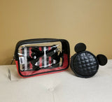 Mickey Minnie Mouse Silhouette Kissing Cosmetic Bag Set