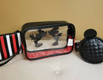 Mickey Minnie Mouse Silhouette Kissing Cosmetic Bag Set