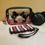 Mickey Minnie Mouse Silhouette Kissing Cosmetic Bag Set